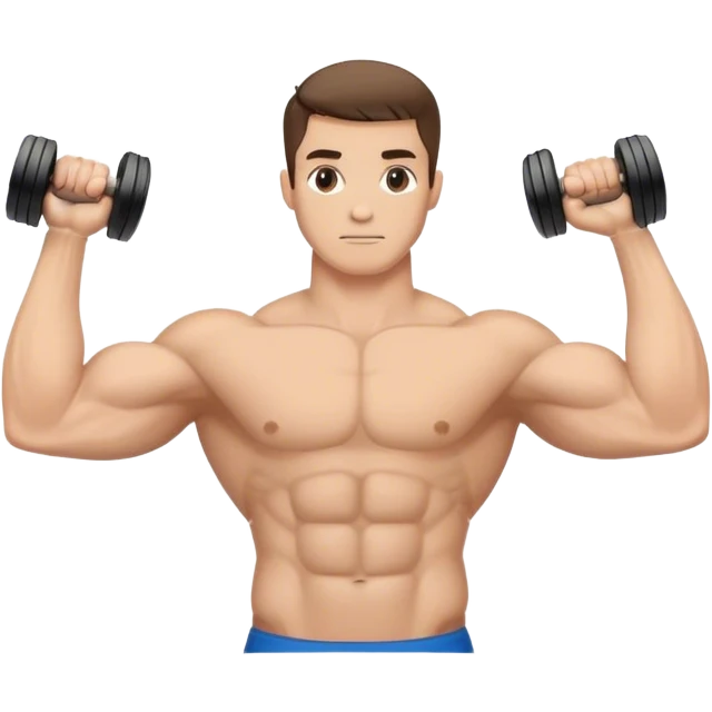 bicep side view holding a dumbbel palms-facing-away from camera emoji