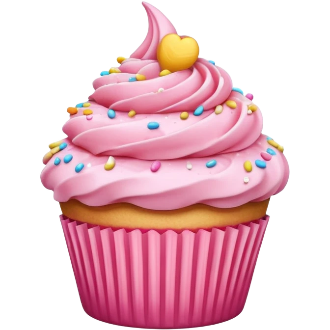 Cupcake with pink icing emoji