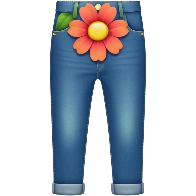 a flower wearing a pair of pants as its stem  emoji