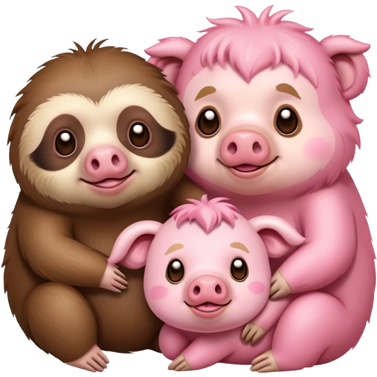 Sloth monkey and pig  emoji