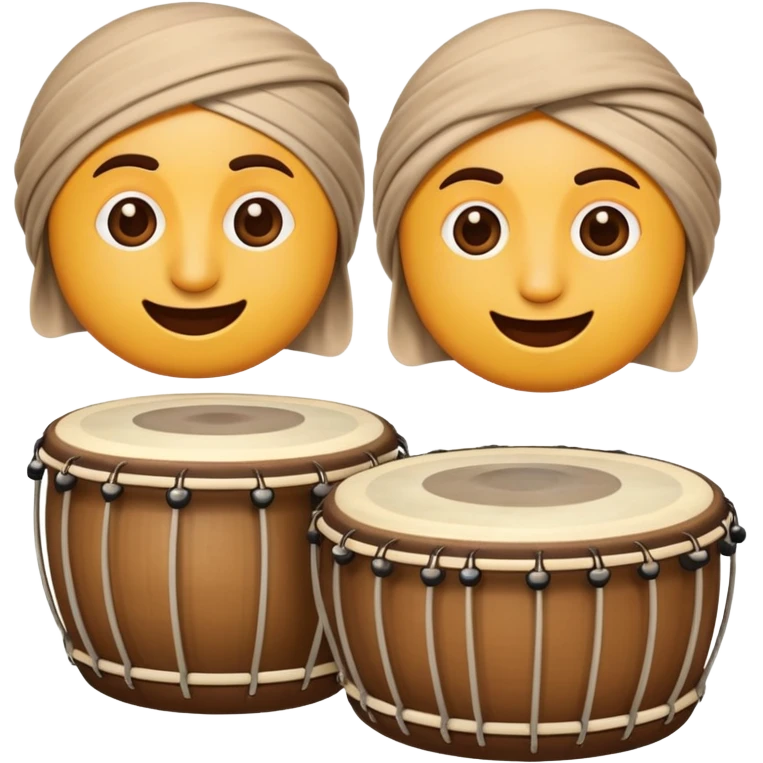 Imagine a couple as two pieces of tabla musical instrument - dhagga and tabla. Create a funny emoji. emoji