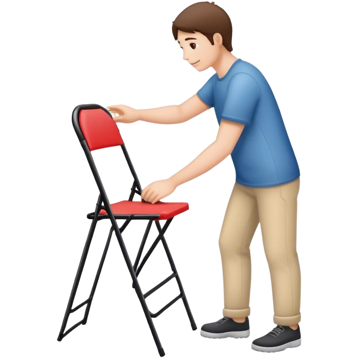 setting up a folding chair emoji
