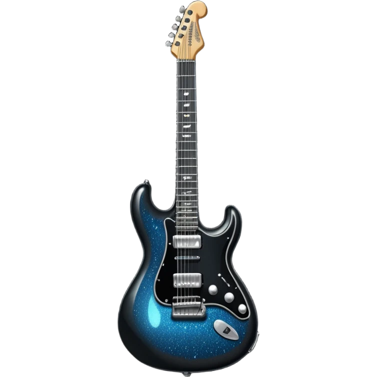 a very sparkly black electric guitar emoji