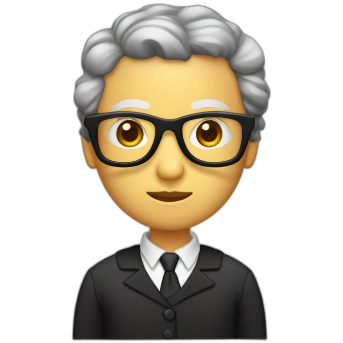 Profesor con cachucha con gafas con tapabocas y vestido negro emoji