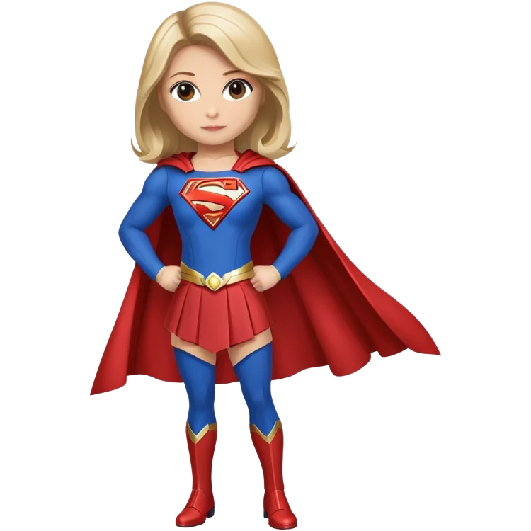 Supergirl superhero full body, blue suit with red cape and S emblem emoji