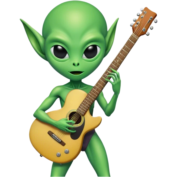 alien playing the guitar emoji