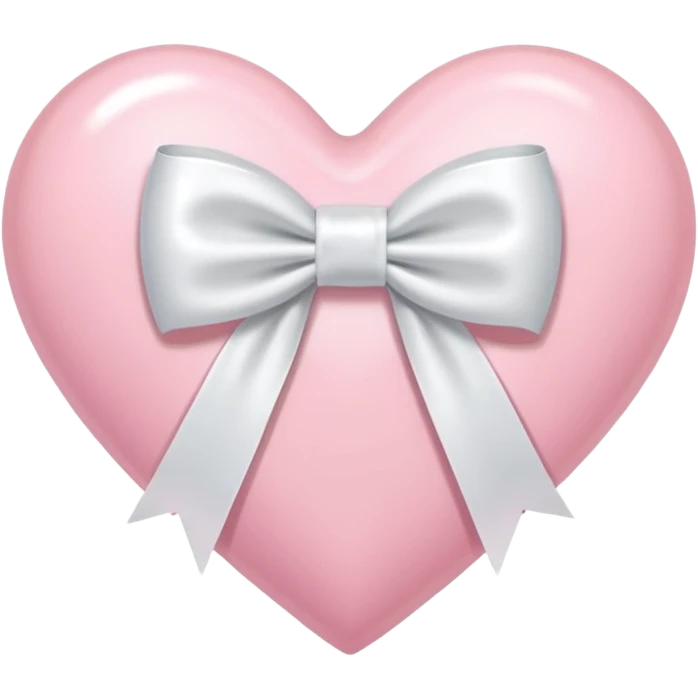 Light pink heart with white ribbon bow emoji