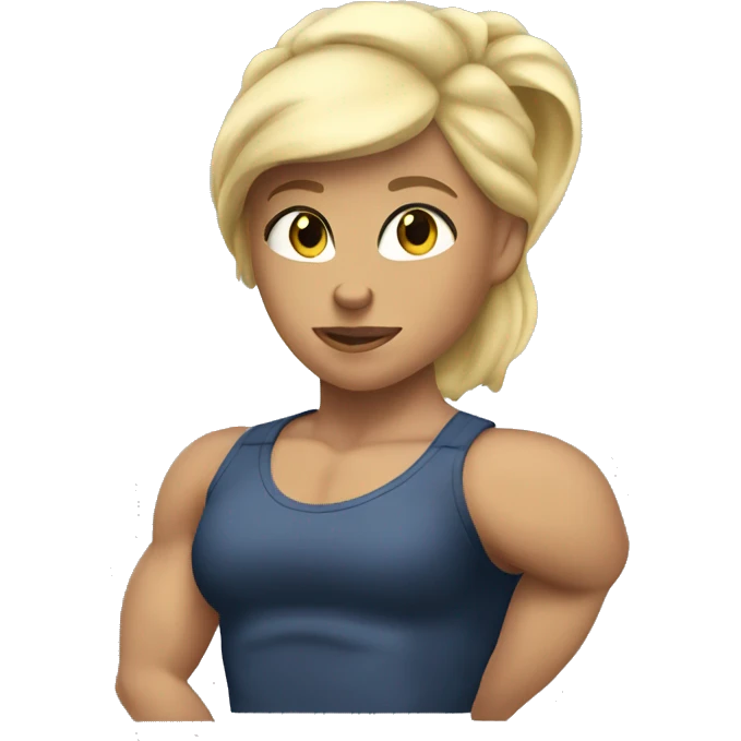 Strong muscle arm blonde girl emoji