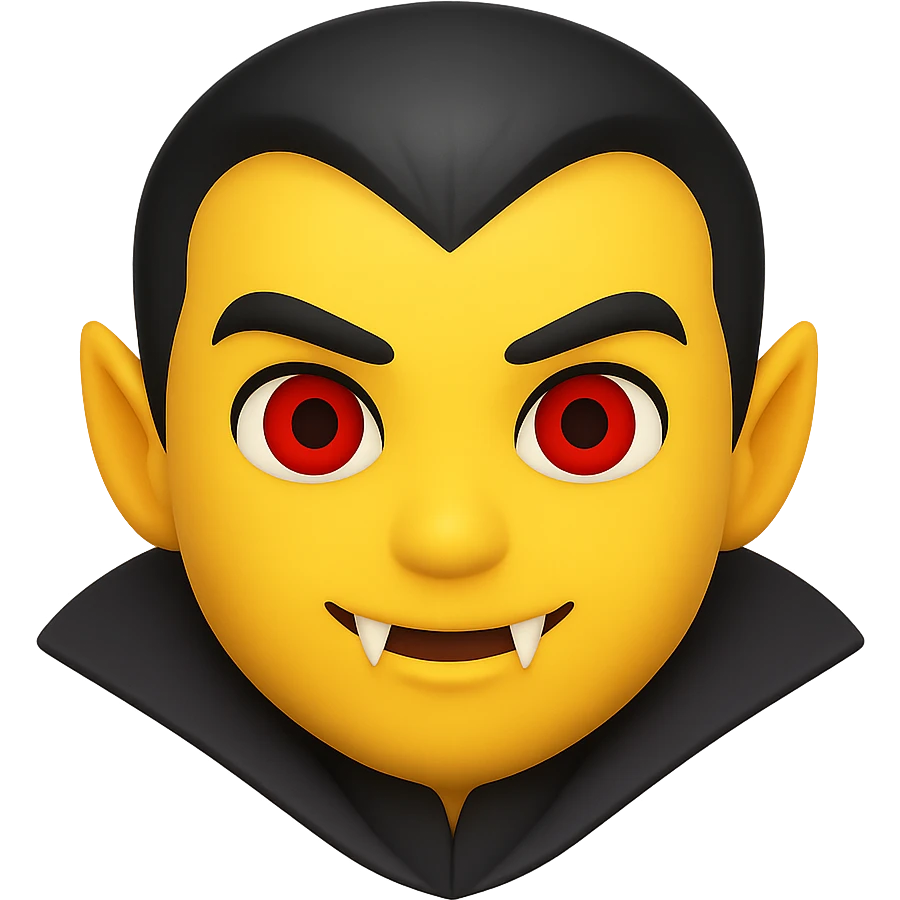 vampire emoji with red eyes, no background emoji