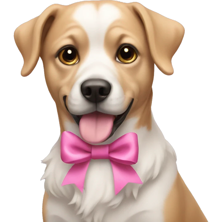 Dog with pink bows  emoji