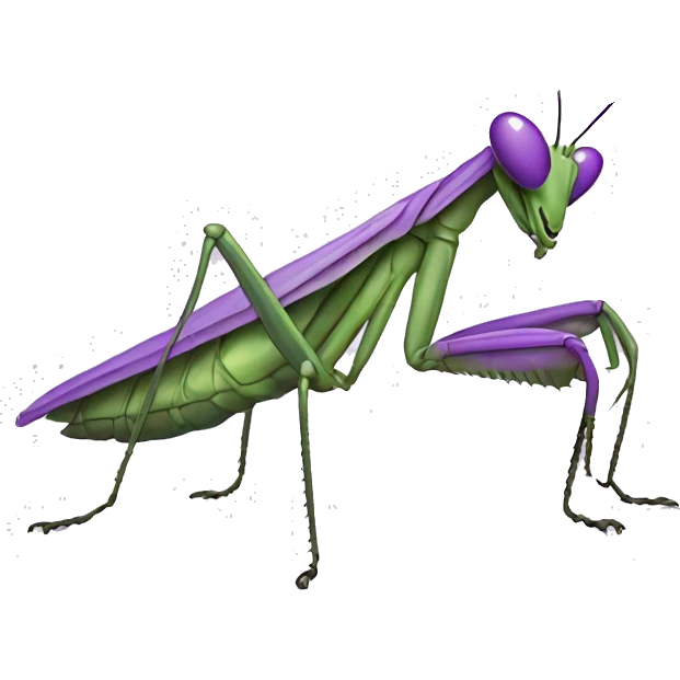Praying mantis that is purple emoji