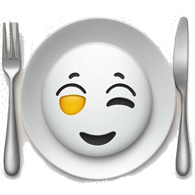plate with a fork and a spoon  emoji