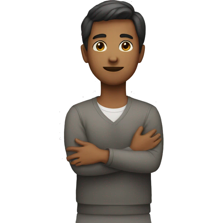 person with hands on chest emoji