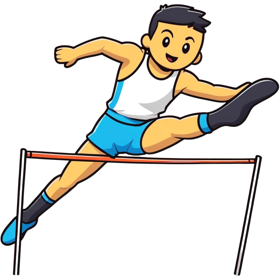 high jump athlete, leaping action emoji