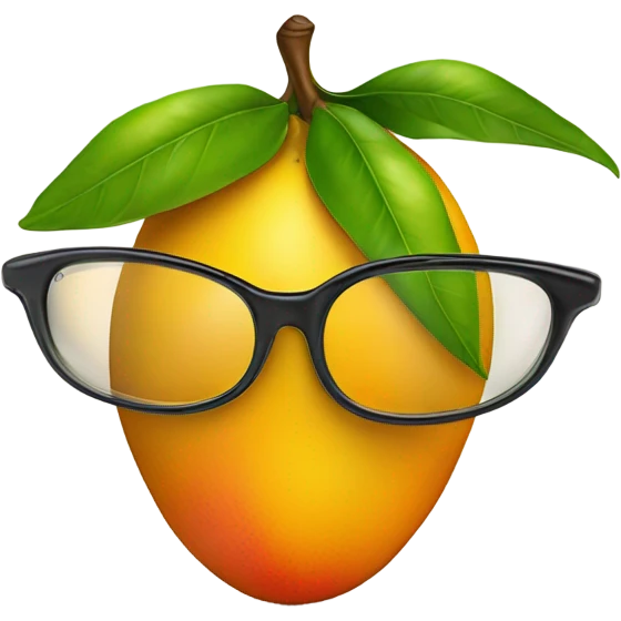 mango with glasses emoji