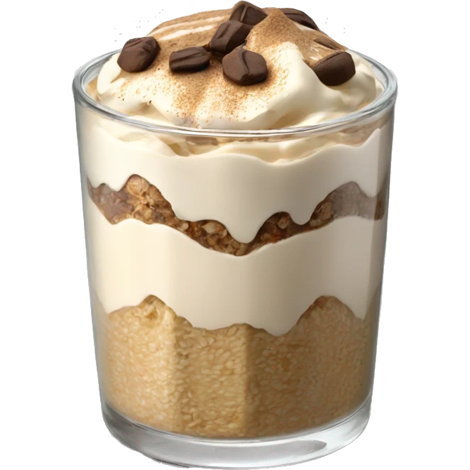 Toramisu overnight oats in a glass emoji