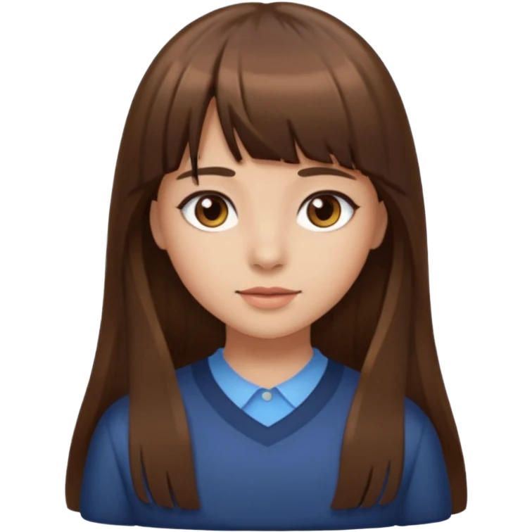 eu quero uma menina de franja e cabelo comprido cabelo castanho e franja  emoji