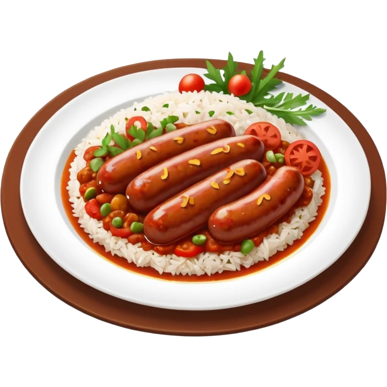 emoji of Rougail saucisse meal. Typical Reunion island meal emoji