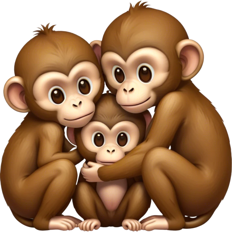 3 monkeys kissing  emoji