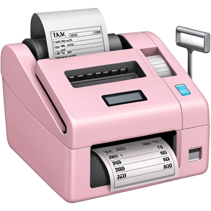Pale Pink Tax receipt machine Potable emoji