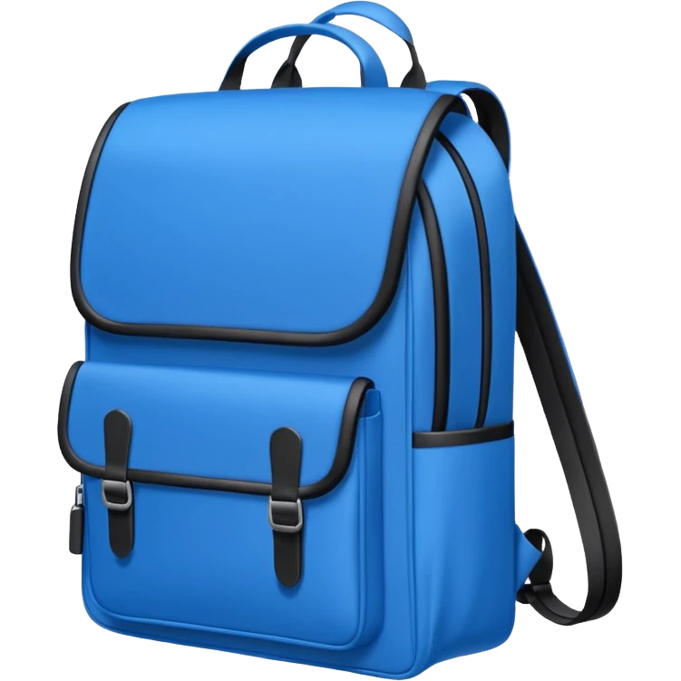 blue school bag inside notebook pen emoji