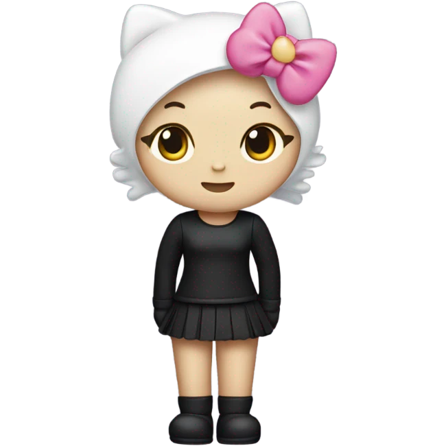Hello kitty with black on  emoji