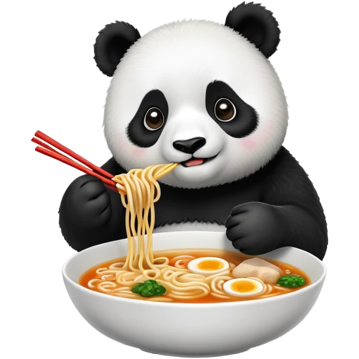 Panda with ramennoodles emoji