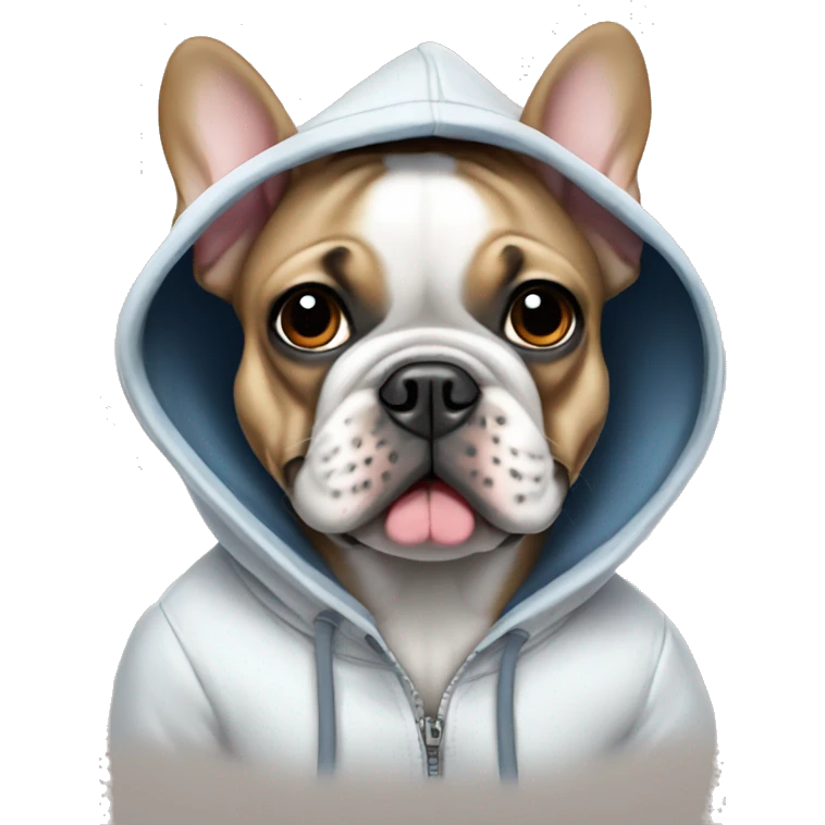 french bulldog with a hoodie emoji