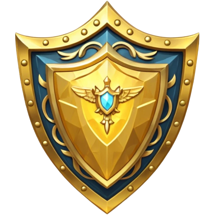 fantasy magic heavenly golden shield low poly emoji