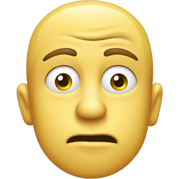 A yellow face with furrowed eyebrows looking upwards with thumb and index finger resting on its chin. Intended to show a person pondering or deep in thought emoji