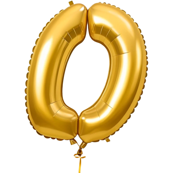 the number 0 in gold balloons emoji