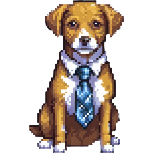 dog wearing a tie emoji