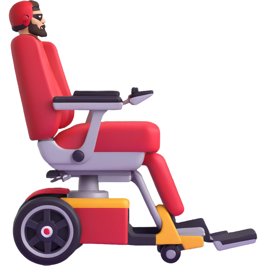 sleek superhero vehicle with hairy exterior, beard-fiber wheels, barber chair cockpit emoji
