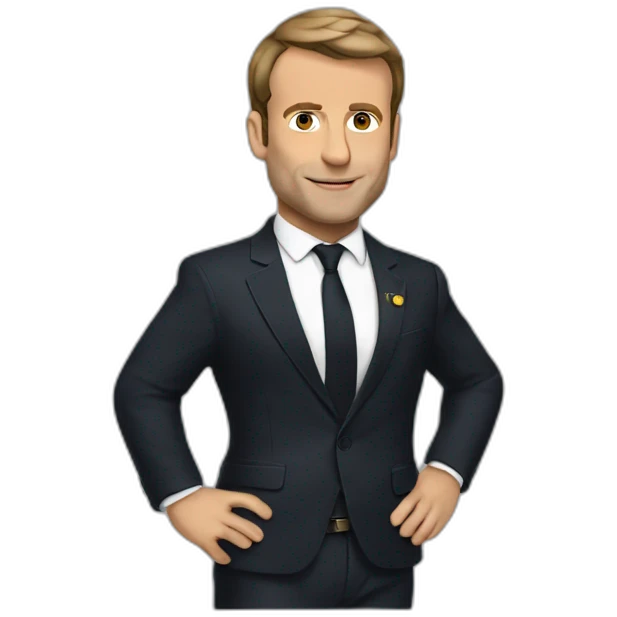 Macron with a crop top emoji