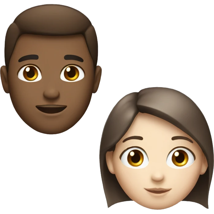 White brunette blue eyed boy with brunette girl emoji