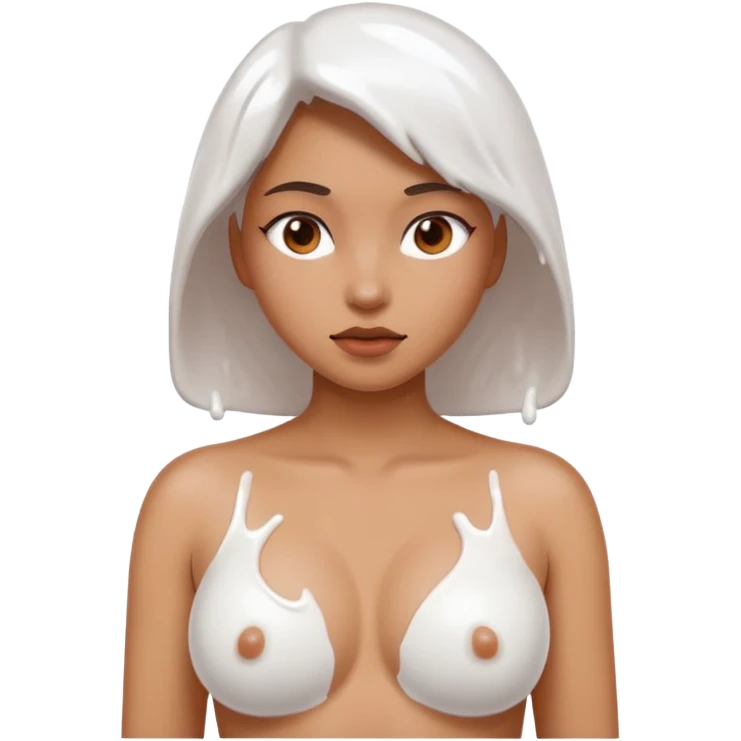 women’s breasts covered in white paint emoji