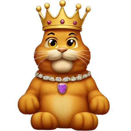 garfield with crown emoji