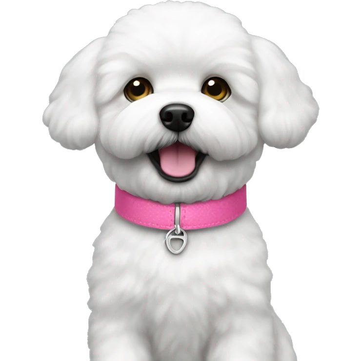 Bichon frise pink collar emoji