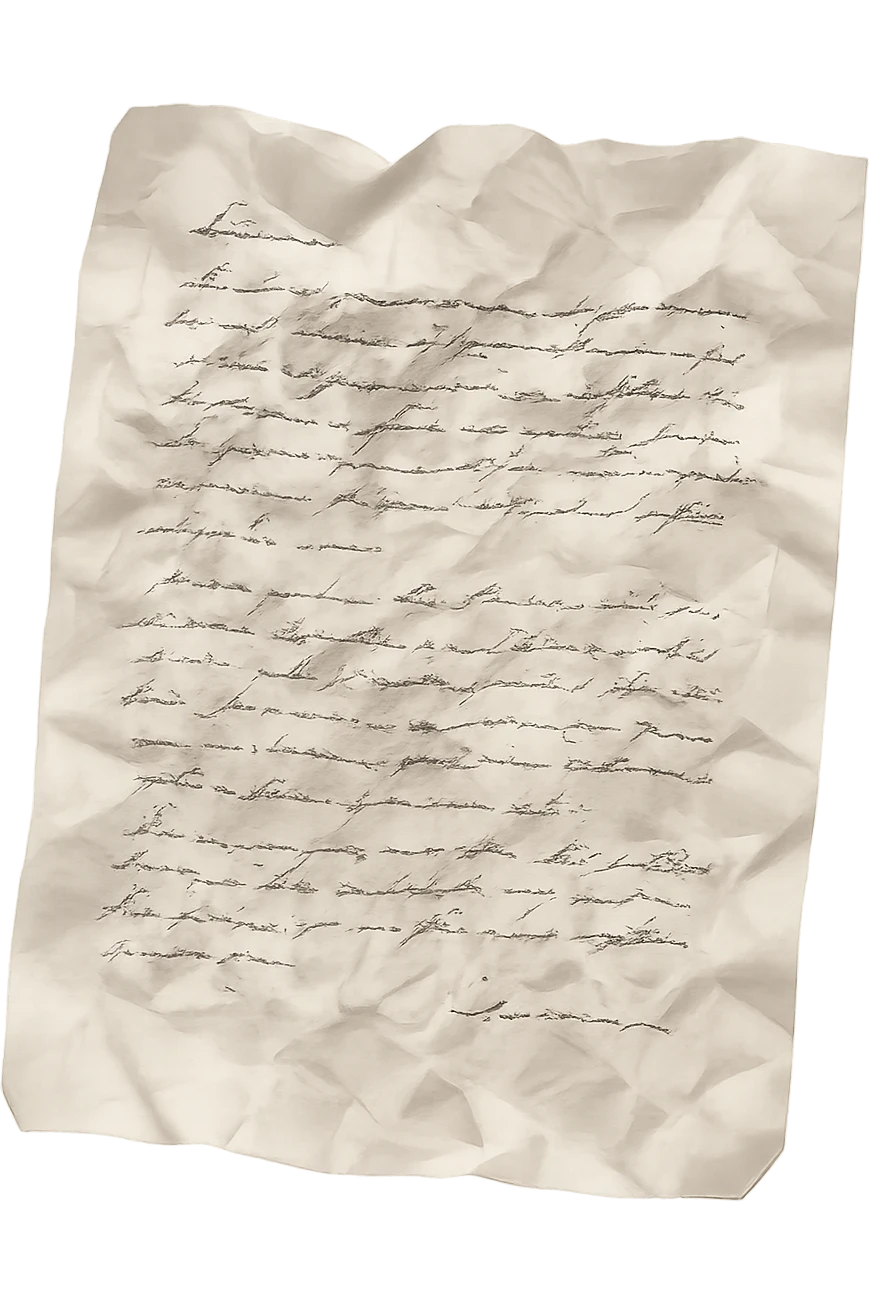 crumpled letter, no background emoji