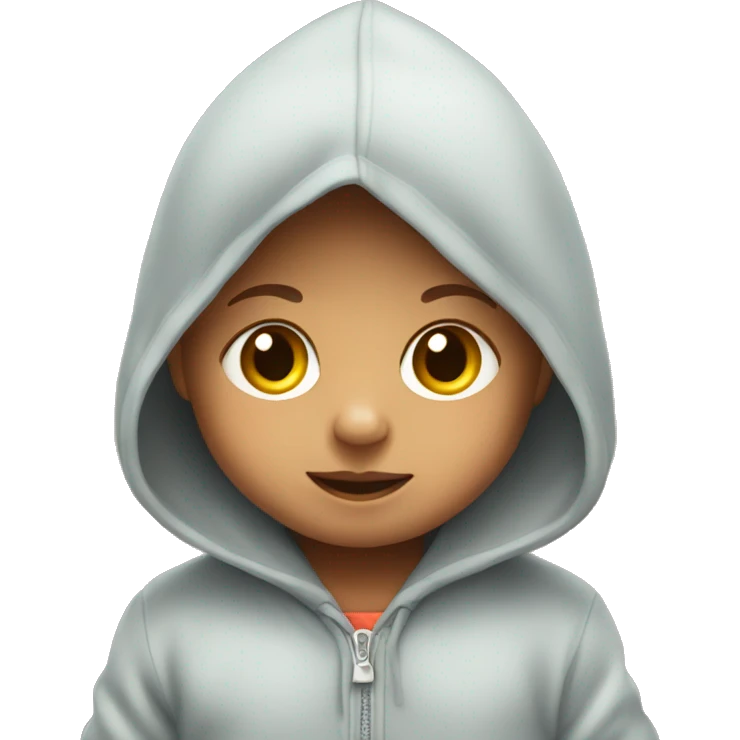 Baby checkin wearing hoodie emoji