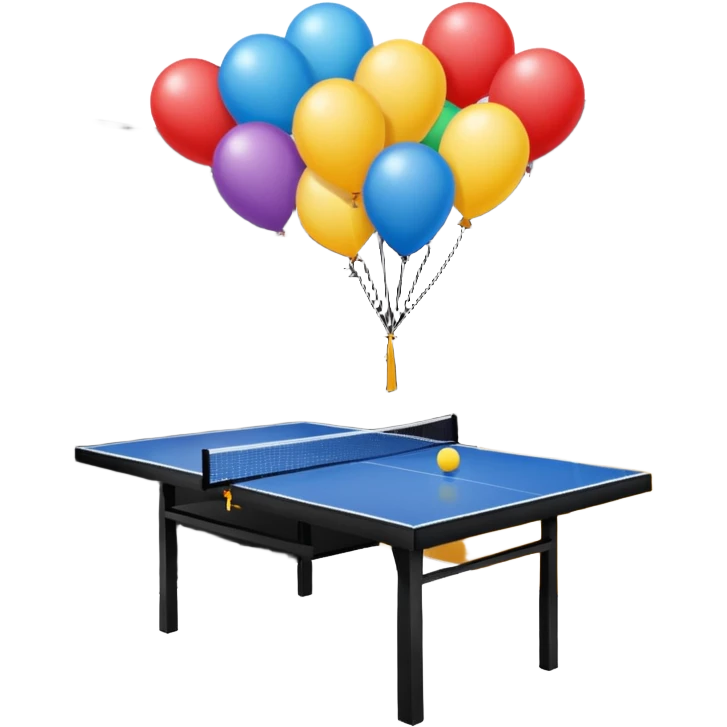 An open house garage that has a ping pong table in it and other fun decorations  emoji