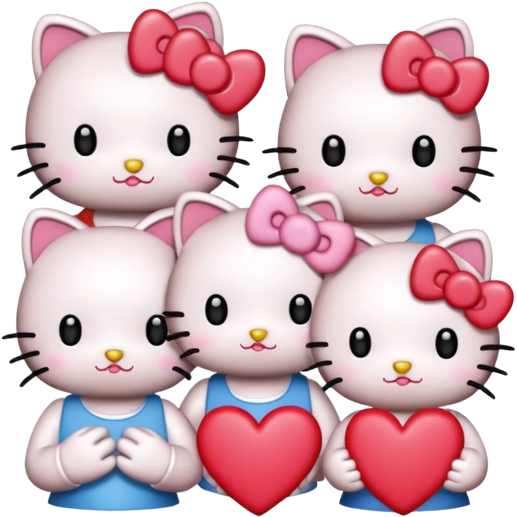 hello kitty and friends with hearts emoji