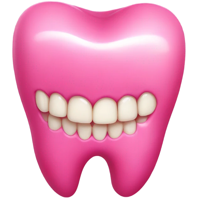 Pink tooth emoji