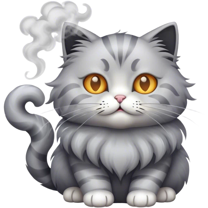 cat with smoke emoji