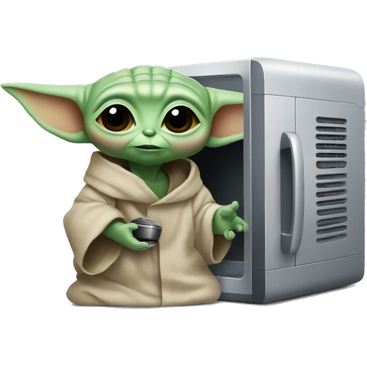 baby yoda holding a microwave emoji