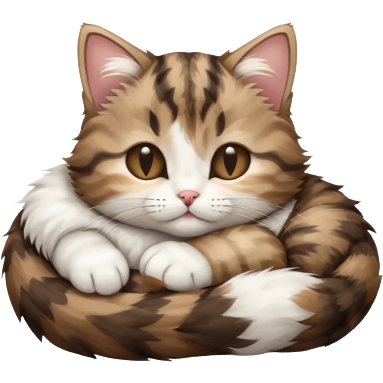 dark brown tabby and white kitten in funny positions with eyes closed emoji