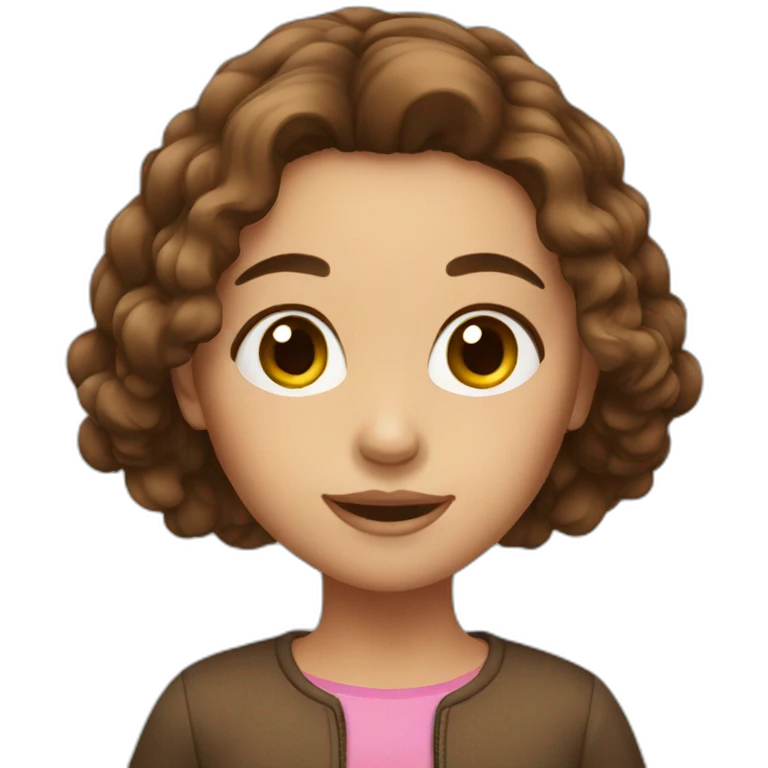 Cute girl brown hair  emoji