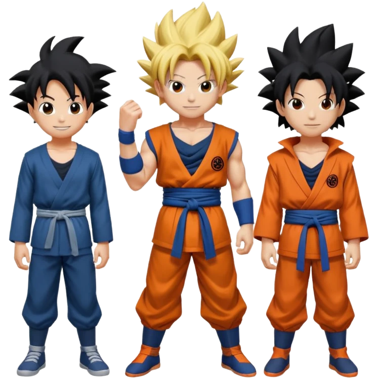 Goku, Gojo, Madara, Ichigo together imoji emoji