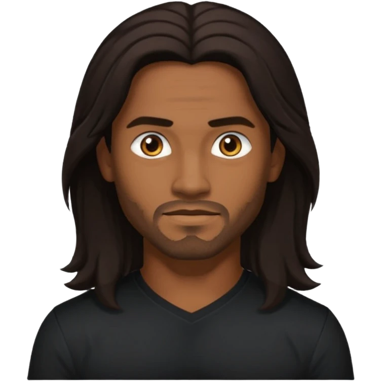 Pana Hema Taylor, male actor (b.1989) with dark brown long hair emoji