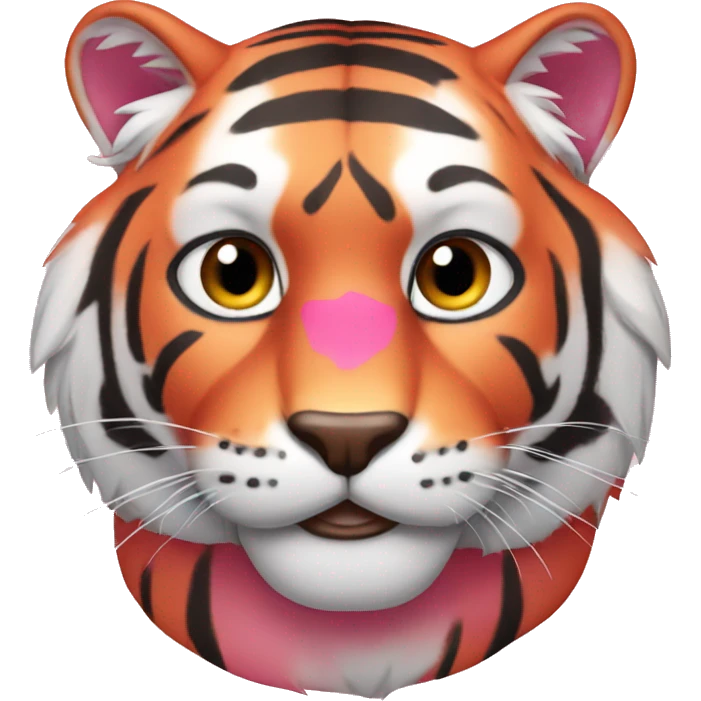 Pink and red tiger  emoji
